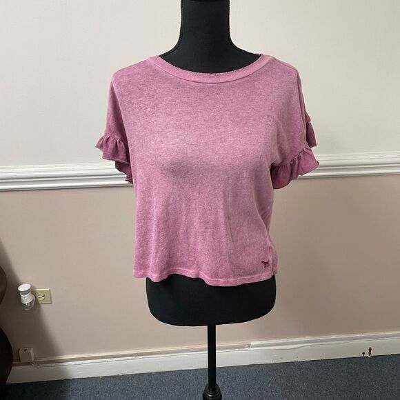 PINK Victoria’s Secret Ruffle Sleeve Tee - Picture 1 of 4